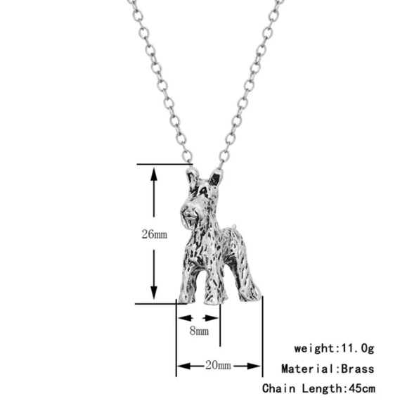 SCHNAUZER NECKLACE CHAIN DOG LOVER NECKLACE CHAIN - Picture 3 of 3